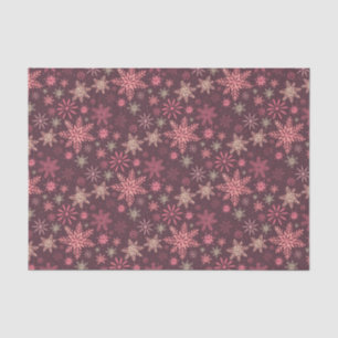 Papel De Seda Natal Rosa Flocos de Neve