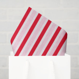 Papel De Seda Natal Rosa Vermelho Listrado Moderno
