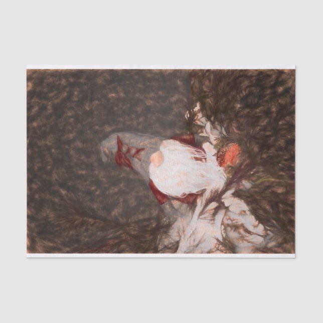 Papel De Seda Natal Rustic Vintage Gnomo (Frente )