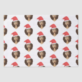 Papel De Seda Natal Santa Hat, Mulher Negra, Cabelo Natural