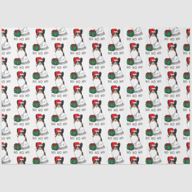 Papel De Seda Natal Santa Hat Papillon (Tricolor) (Frente )
