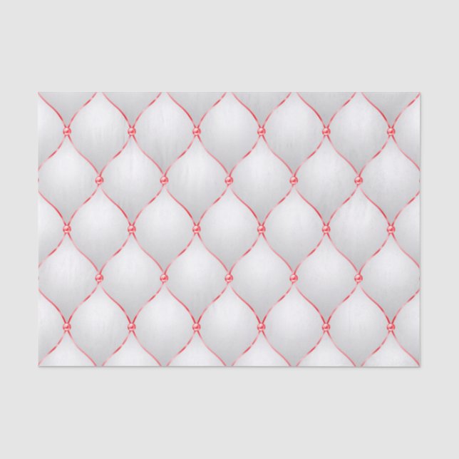 PAPEL DE SEDA NATAL TUFADO VERMELHO E BRANCO (Frente )