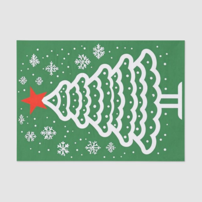 Papel De Seda Natal Verde e Vermelho (Frente )