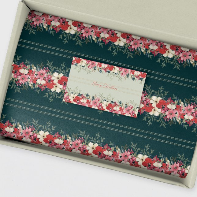 Papel De Seda Natal verde tradicional Feriado botânico de Natal (Criador carregado)