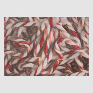 Papel De Seda Natal Vermelho Antiquado de Candy Cane Vintage