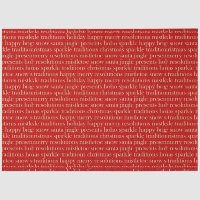 Papel De Seda Natal Vermelho e Dourado Feliz Natal (Frente )