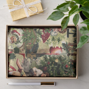 Papel De Seda Natal Vermelho Vitoriano