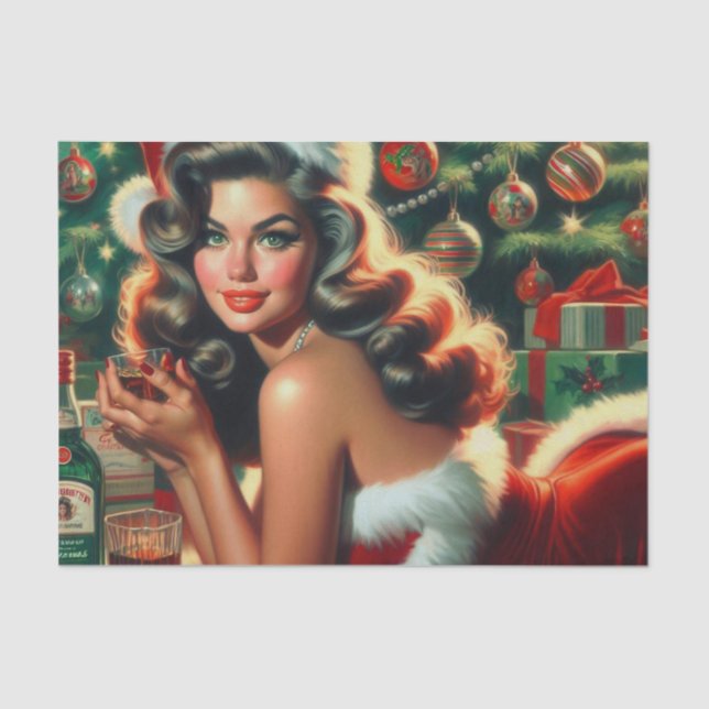 Papel De Seda Natal vintage Girl (Frente )
