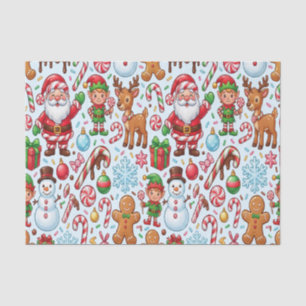 Papel De Seda Natal Vintage Retro de Cana de Açúcar Vermelha