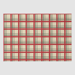 Papel De Seda Natal vintage Xadrez Tartan Design