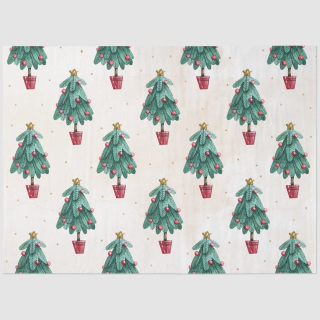 Papel De Seda Natal Watercolor GoldI Design 6 (Frente )