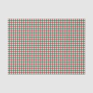 Papel De Seda Natal Xadrez Vermelho e Verde Clássico
