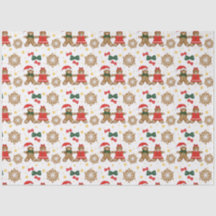 Papel de Seda Natalino com Padrão de Biscoito de G