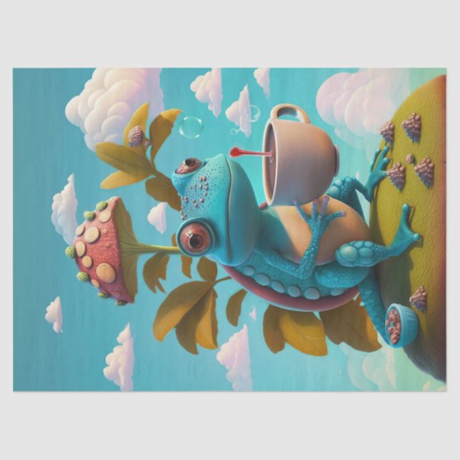 Papel De Seda Nathaniel Bebe Café, Lizard (Frente )