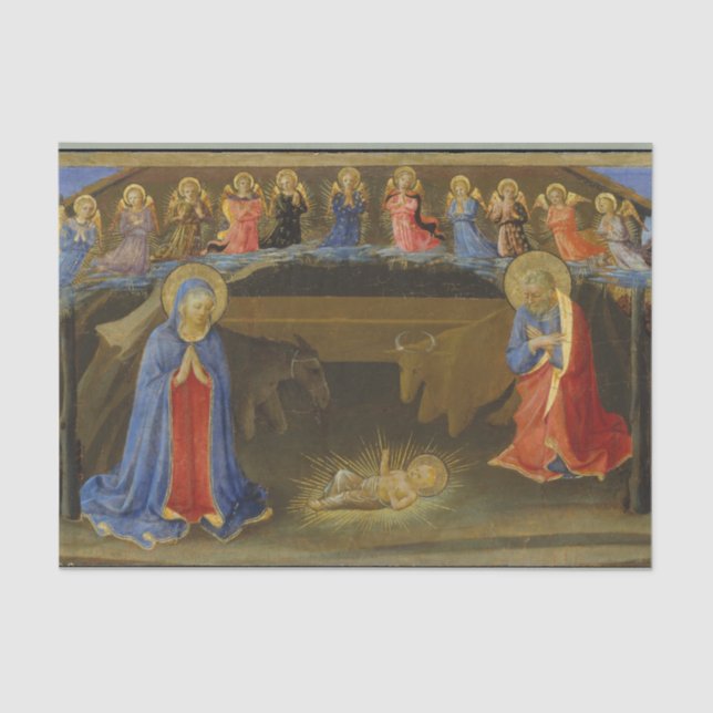 Papel De Seda Natividade Angela Mãe Mary Bebê Jesus Natal (Frente )