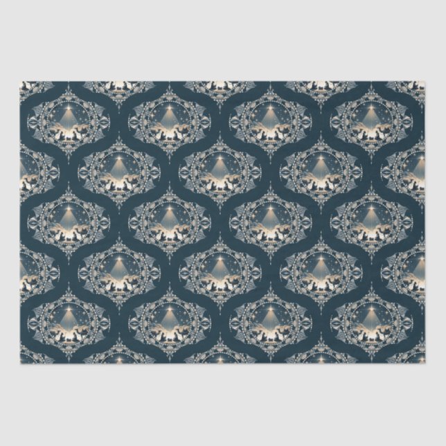 Papel De Seda Natividade Estrela de Maravilha Mandala Ogee Meio  (Frente )