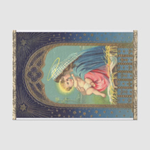 Papel De Seda Natividade Mary Segurando O Bebê Jesus