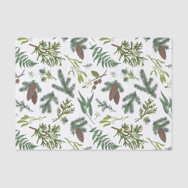 Papel De Seda Natureza e Ilustração da Floresta da Aquarela (Frente )