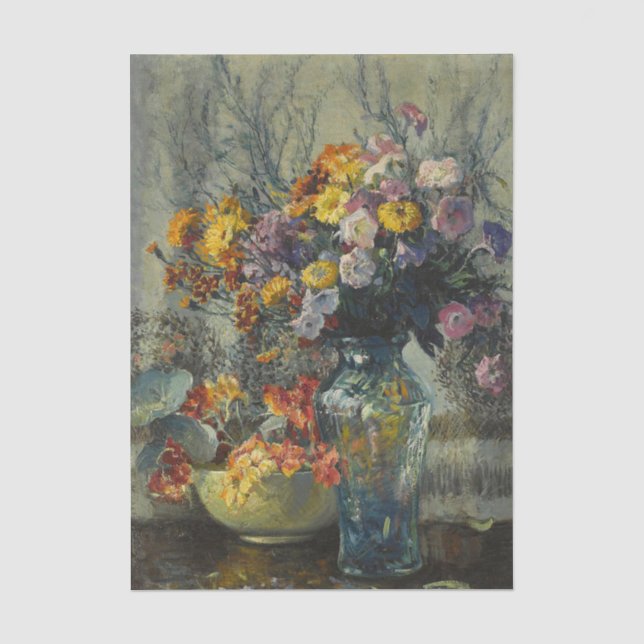 Papel De Seda Natureza Morta com Flores por Matilda Browne (Frente )