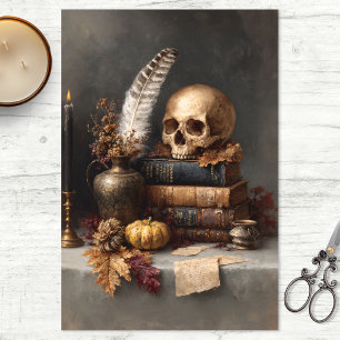 Papel De Seda Natureza-morta de Dark Academia com Decoupage de C