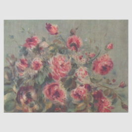 Papel De Seda Natureza Morta: Rosas por Renoir
