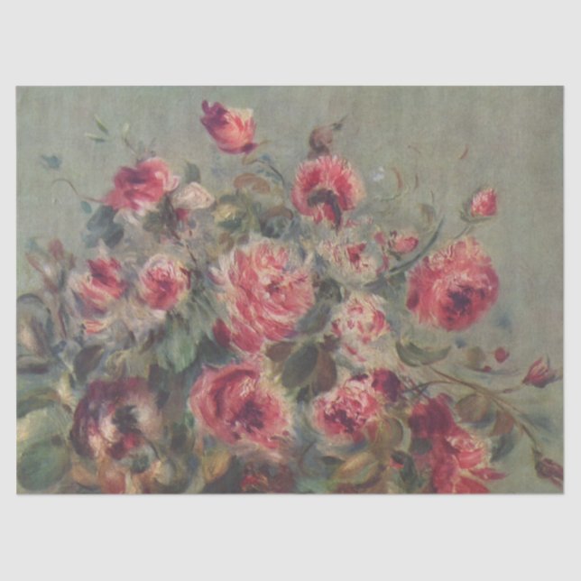 Papel De Seda Natureza Morta: Rosas por Renoir (Frente )