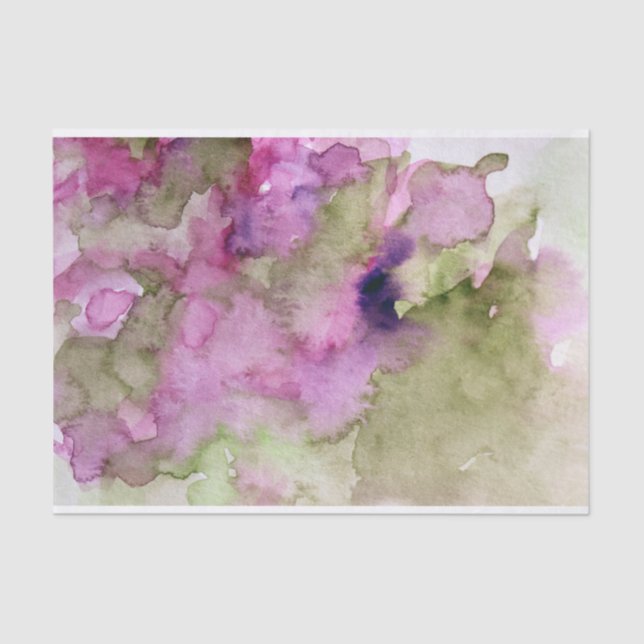 Papel De Seda Natureza Purple Green Watercolor (Frente )