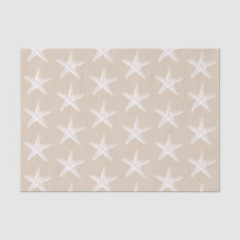 Papel De Seda Náutica Costeira de Starfish Branco