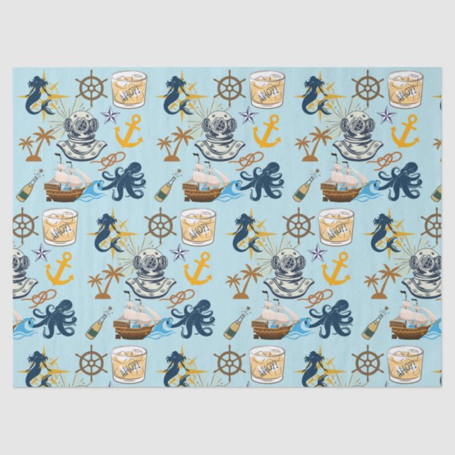 Papel De Seda  Nautical Bachelor Party (Frente )