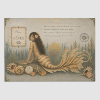 Papel De Seda Nautilus Sereia Decoupage Vintage Costa Mar