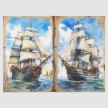 Nautis Navio Oceânico em Aquarela