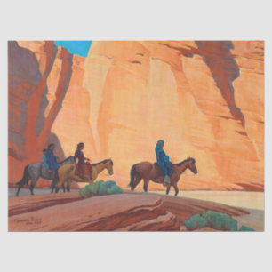 Papel De Seda Navajos em um desfiladeiro por Maynard Dixon