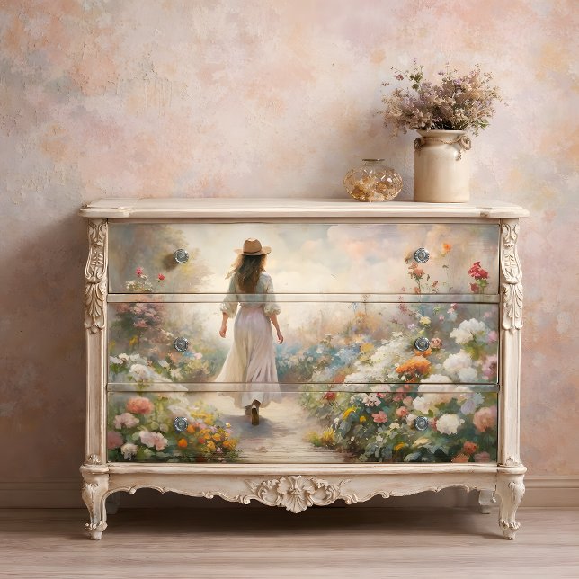 Papel De Seda Navegador de Caminho do Jardim - Desconexão Floral (Garden Path Wanderer - Romantic Floral Decoupage Tissue Paper)