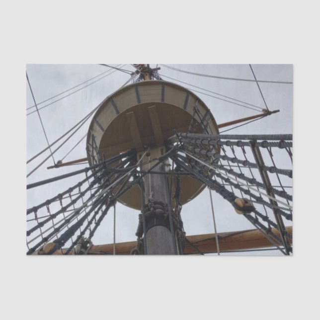 Papel De Seda navio de navegação do ninho de corvos (Frente )