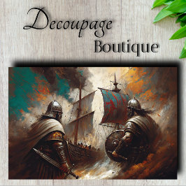 Papel De Seda Navio Guerreiro Viking Decoupage