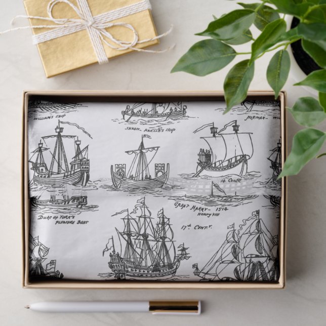 PAPEL DE SEDA NAVIOS DE NAVEGAÇÃO ANTIGOS (Presente)