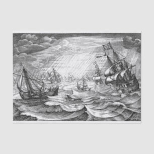 Papel De Seda Navios na Desenho do Mar 20x30 Desenho