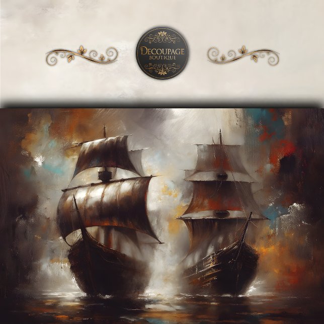 Papel De Seda Navios Vikingues de Stormbound Decoupage (Stormbound Viking ships Decoupage Tissue Paper)