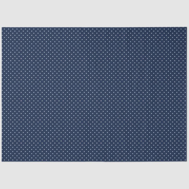 Papel De Seda Navy and White Polka Dot Tissue Paper (Frente )
