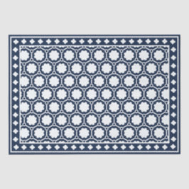 Papel De Seda Navy Blue Modern Bone Inlay Decoupage Paper