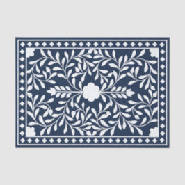 Papel De Seda Navy Blue Traditional Bone Inlay Decoupage Paper