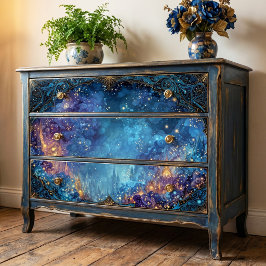 Papel De Seda Nebulosa Celestial Dourada Giratória Brilhante