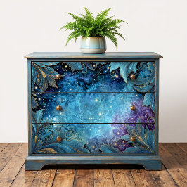 Papel De Seda Nebulosa Celestial em Fio de Prata Verde-água
