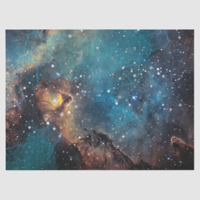 Papel De Seda Nebulosa da Nuvem Azul Rusty (Frente )