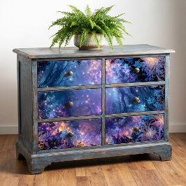 Papel De Seda Nebulosa Índigo Brilhante Floresta Caprichosa
