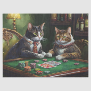 Papel De Seda Negócios sérios, Retro Cats jogando pôquer