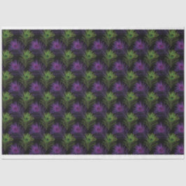 PAPEL DE SEDA NEGRO COM PENAS DE BOLSA E DE GRAS MARDI VERDE