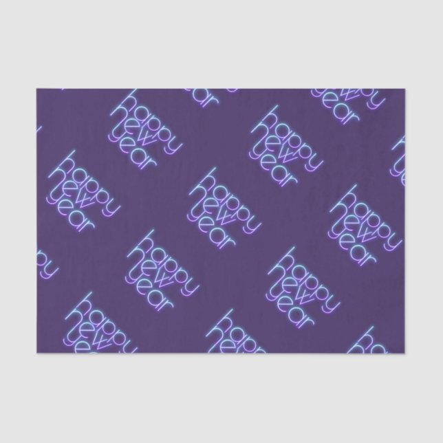 Papel De Seda Neon Feliz ano novo (Frente )