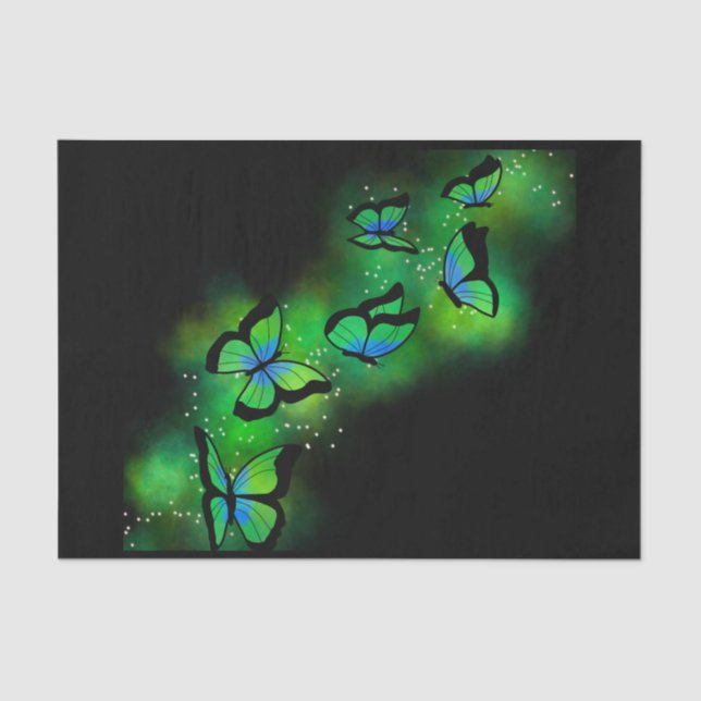 Papel De Seda Neon Green Butflies (Frente )