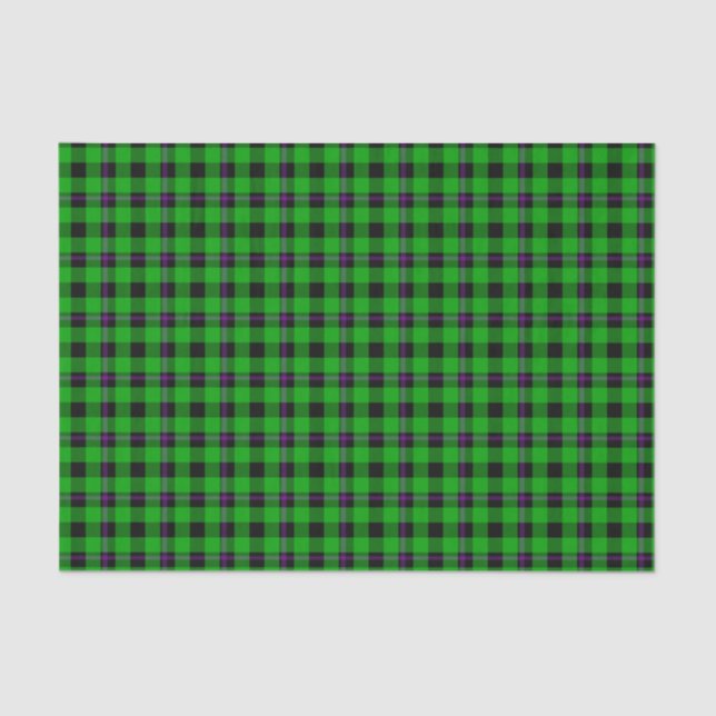 Papel De Seda Neon Green & Purple Tartan 02 (Frente )
